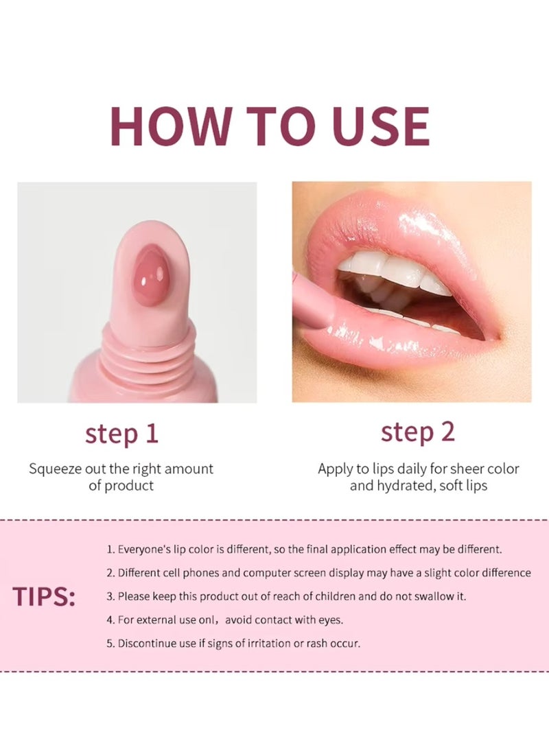 lakerain - Peptide Lip Tint 2 in 1 Lip Gloss and Lip Treatment Plumper and Softer Lips Restore Replenish Dry Lips Lip Color Lipstick Lip Gloss Hydrating Moisturizing Lip Gloss 10ml Raspberry 04 - Image 1