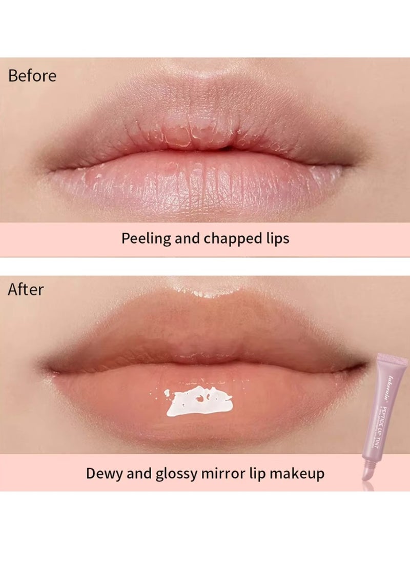 lakerain Peptide Lip Tint 2 in 1 Lip Gloss and Lip Treatment Plumper and Softer Lips Restore Replenish Dry Lips Lip Color Lipstick Lip Gloss Hydrating Moisturizing Lip Gloss 10ml Raspberry 04  - Image 3