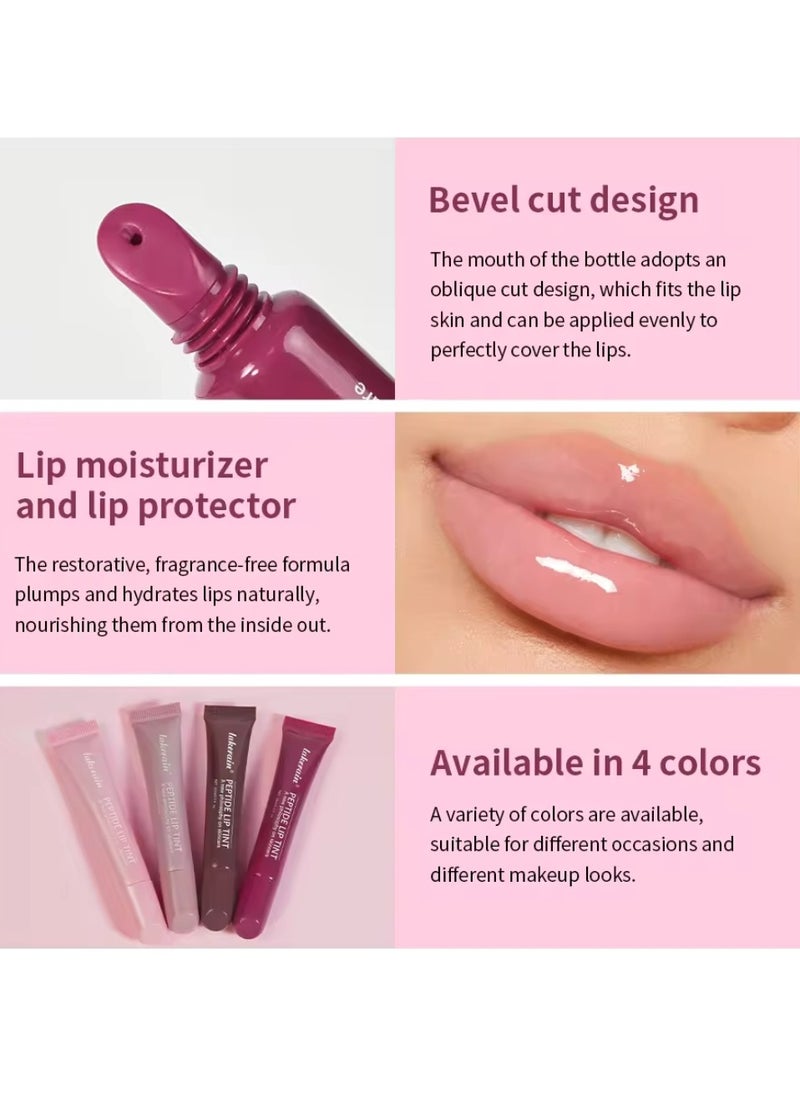 lakerain - Peptide Lip Tint 2 in 1 Lip Gloss and Lip Treatment Plumper and Softer Lips Restore Replenish Dry Lips Lip Color Lipstick Lip Gloss Hydrating Moisturizing Lip Gloss 10ml Raspberry 04 - Image 1