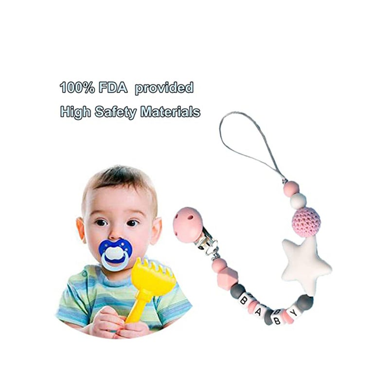 SOLARAE Silicone Pacifier Clip, Teether Holder Teething Beads Universal Fits All Baby Teething Toys for Boys and Girls - Image 5
