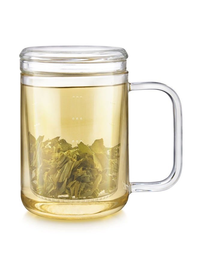 Teabloom Loose Tea Microdot Glass Mug with Lid – 12oz Single-Serve Borosilicate Glass Cup with Infuser for Hot and Cold Beverages - Image 5