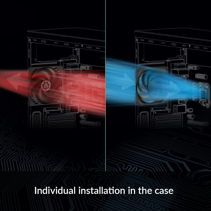 ARCTIC P12 (5 Pack) - PC Fans, 120mm Case Fan, Pressure-optimised, Quiet Motor, Computer, Fan Speed: 1800 RPM - Black - Image 5