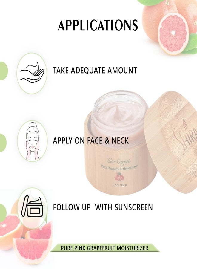Shira Organic Pink Grapefruit Moisturizer Face Cream,Vitamin C Moisturizer with Intense Hydration, Soft-Brightening Moistuzier for Skin,Ideal for Normal to Oily Skin (50ml) - Image 4