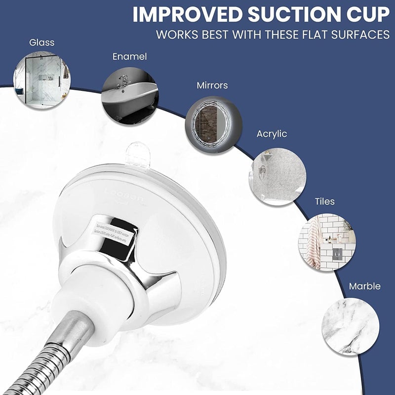 Mirrorvana MIRRORVANA Flexible Fogless Shower Mirror for Bathroom Shaving with Height Adjustable Gooseneck Extension, 360° Swivel and Upgraded Suction Cup - Shatterproof 6.3" x 6.3" Surface  - Image 3