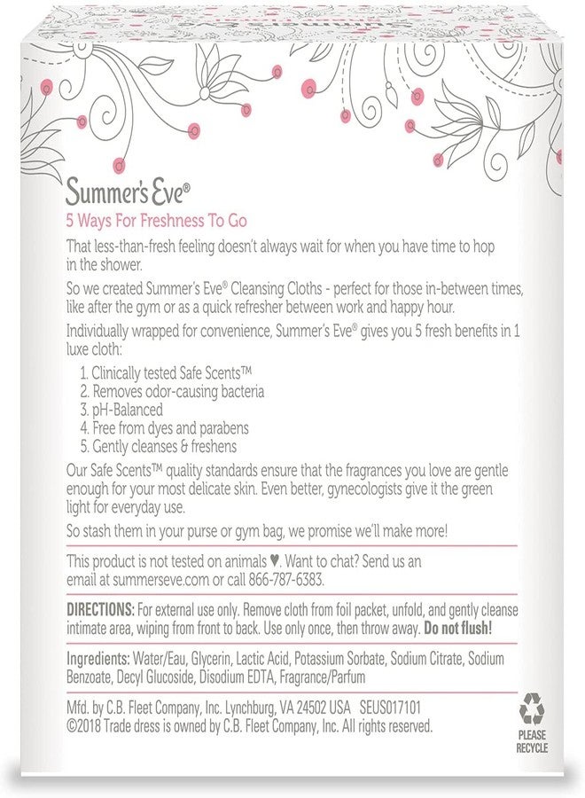 Summer's Eve Feminine Cleansing Cloths For Sensitive Skin Sheer Floral, 16 Count - Image 2
