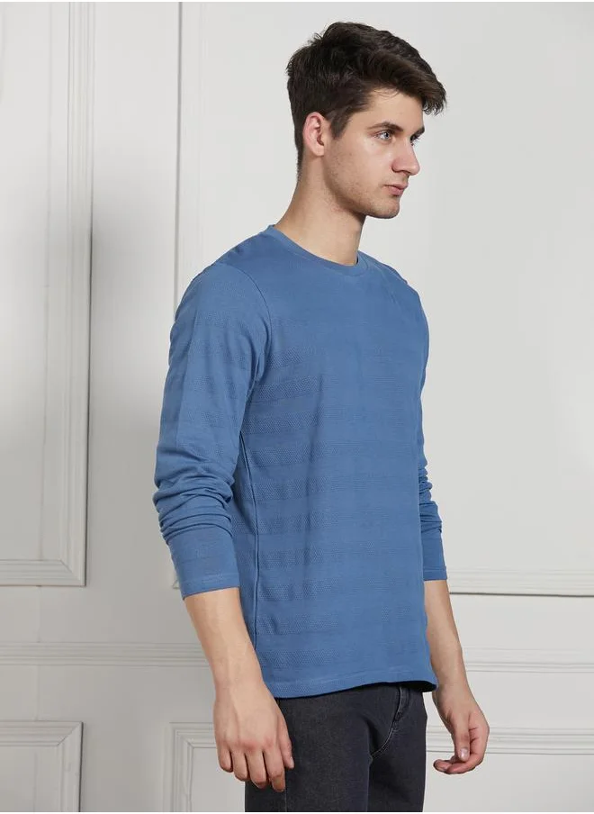 دينيس لينغو Regular Fit Textured Round Neck T-Shirt