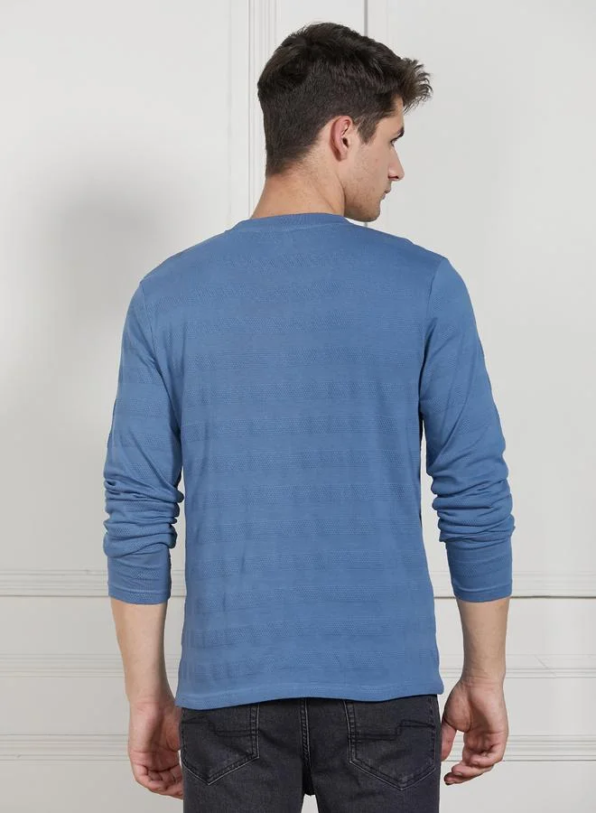 Dennis Lingo Regular Fit Textured Round Neck T-Shirt