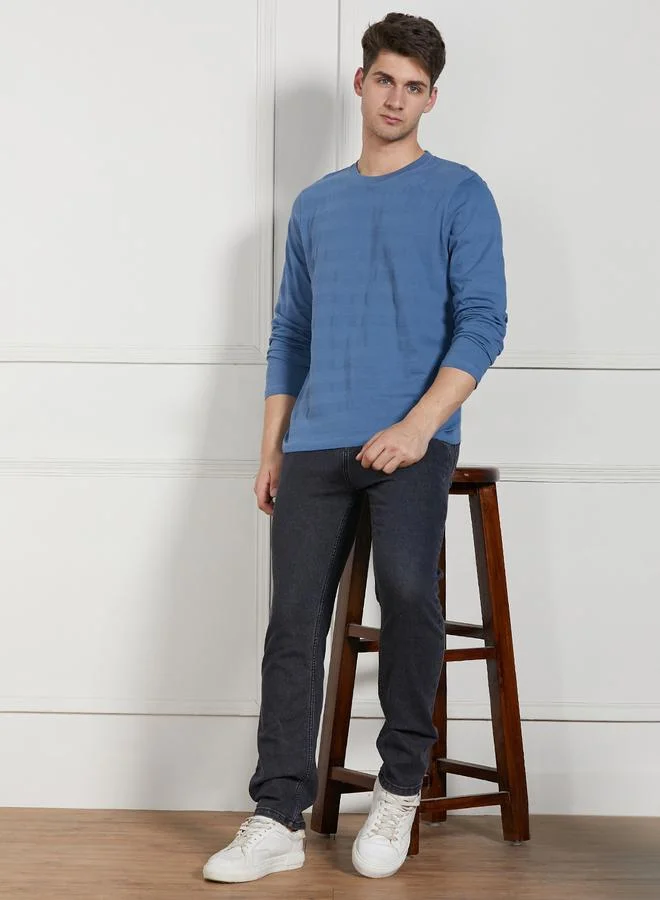 Dennis Lingo Regular Fit Textured Round Neck T-Shirt
