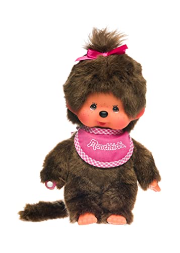 Monchhichi Classic Girl Pink Bib 20 cm - Image 1