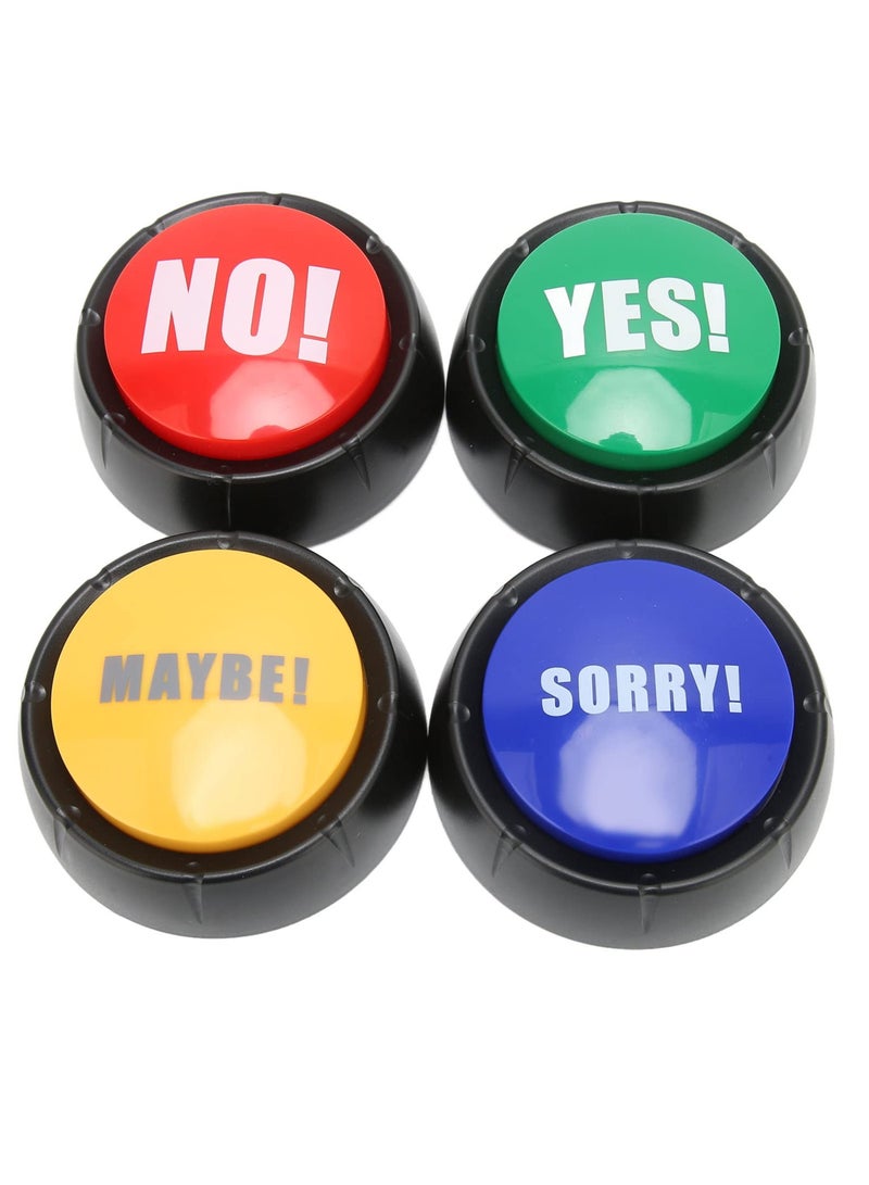 4Pcs Dog Training Buzzer with Yes/No/Sorry/Maybe Sounds, Interactive Communication Toy for Pets, Language Learning for Dogs and Cats - Image 1