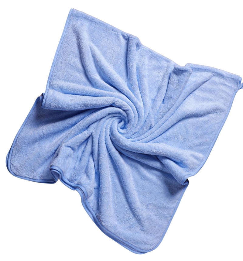 Fezora® Microfiber Towels for Bath | Towels for Bath Large Size | Bath Towel- Super & Absorbent with Hook Quick Dry | 500 GSM | 1 Piece Bath Towel for Men/Women 70 cms x 140 cms (Light Blue) - Image 1