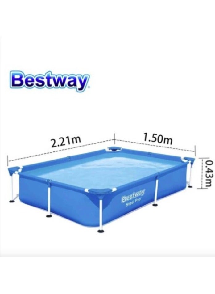 Bestway Rectangular Frame Baby Pool 1.50-2.21-59-59 cm - Image 1