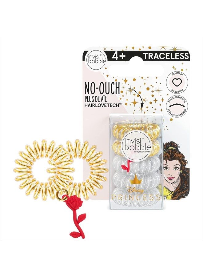 invisibobble Kids Spiral Hair Ring - No-Ouch Coil Hair Ties with Strong Grip, Non-Soaking, High Wearing Comfort Updo Tool for Girls Toddlers and Kids (Princess Belle (5-Pack)) - Image 1