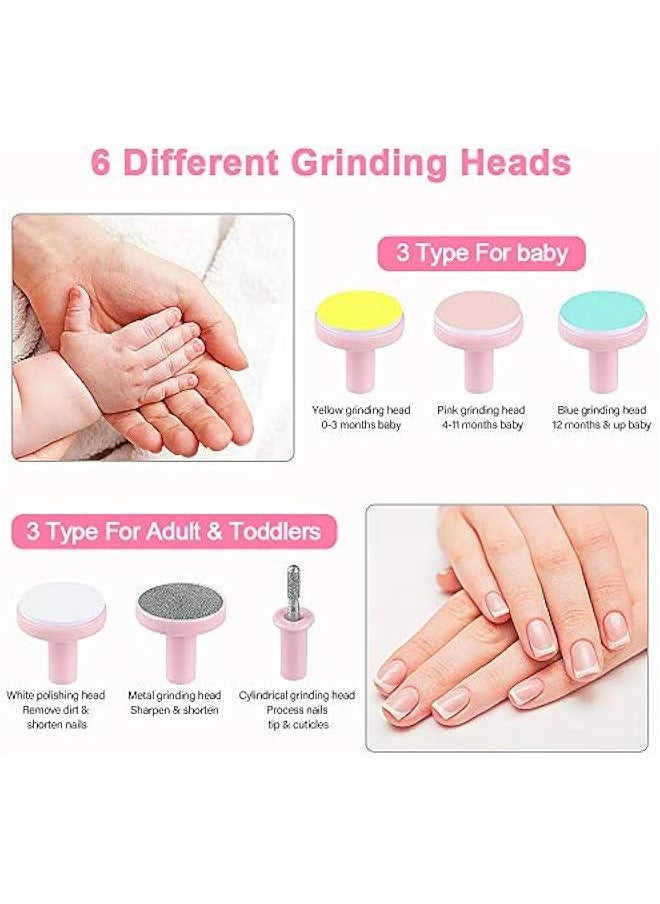 جونيس Baby Nail Trimmer, Upgraded Safe Electric Baby Nail Clipper, Baby Nail File with LED Light for Newborn Toddler & Kids Toes and Fingernails - Care, Polish & Trim (Pink)  - Image 4
