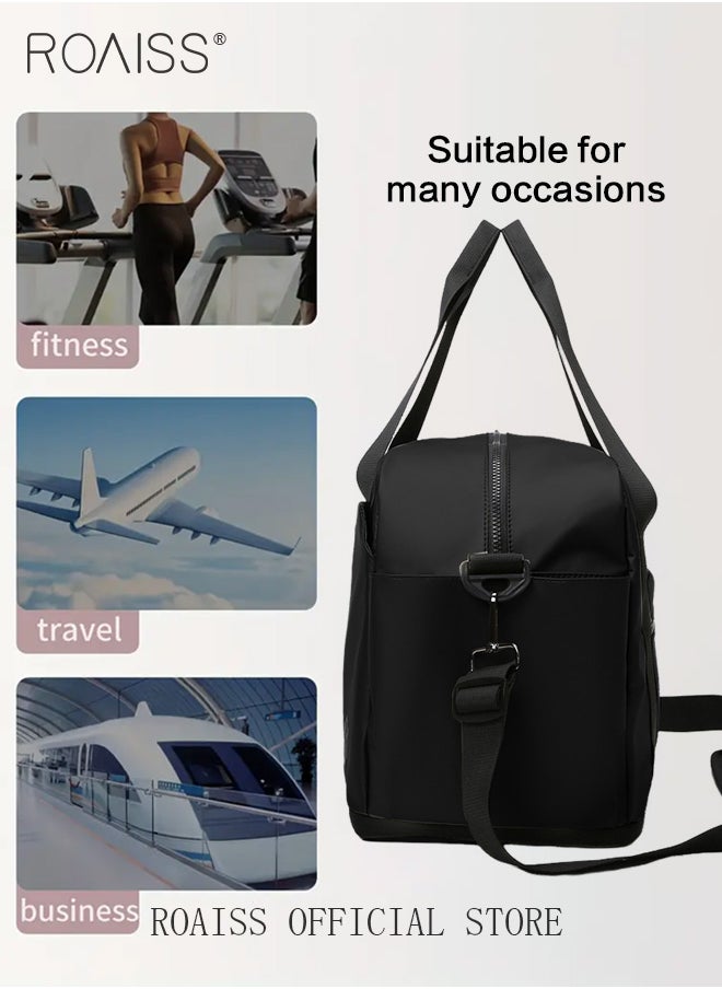 roaiss Large Capacity Duffle Bag and a Small Zipper Pouch Bag Combination Set Unisex Multi-Functional Waterproof Shoulder Crossbody Bags Sets for Travel Business Trip or Gym Suitable for both Women and Men  - Image 3