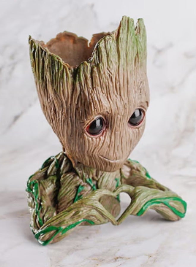 تسوق ن العربة مجسم شخصية بيبي جروت من فيلم Guardians Of The Galaxy، أصيص زهور باللون الرمادي/الأخضر  - Image 4