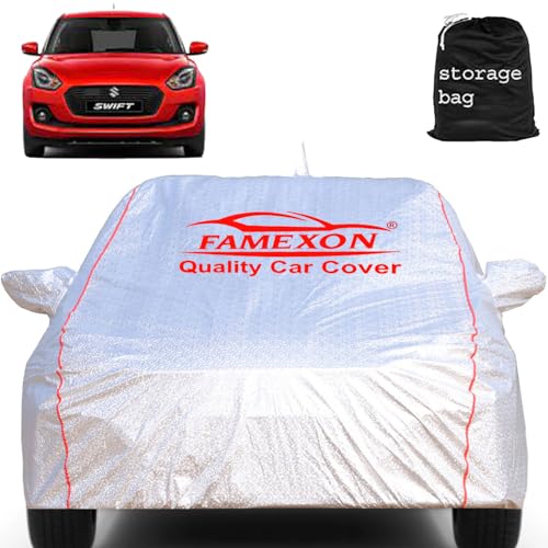 FAMEXON Maruti Swift Car Cover Waterproof with Free Bag and All Weather for Car Cover,100% Waterproof Outdoor Car Covers Rain Snow UV Dust Protection. Custom Fit - Image 1