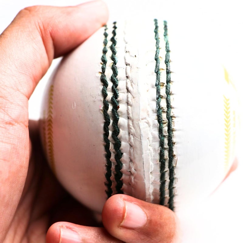 KHELSPACE KS Prime White Leather Cricket Ball for Practice & Training – Entry-Level, Hand-Stitched, Durable Core, Ideal for Nets, Coaching & School Matches - Image 4
