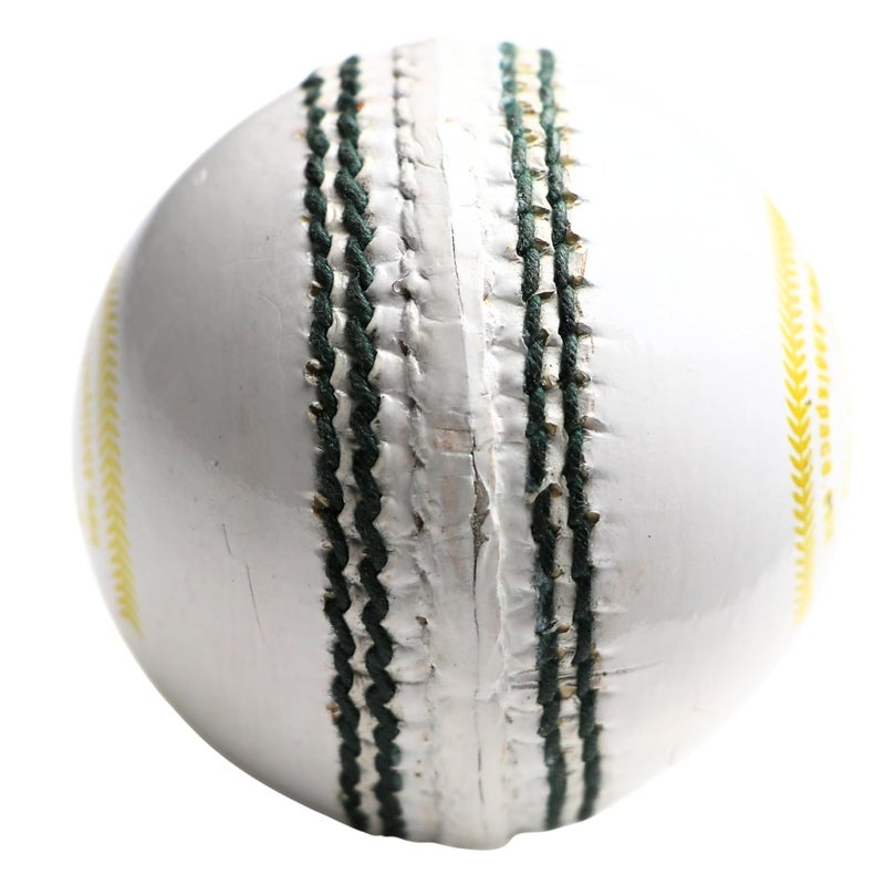 KHELSPACE KS Prime White Leather Cricket Ball for Practice & Training – Entry-Level, Hand-Stitched, Durable Core, Ideal for Nets, Coaching & School Matches - Image 3