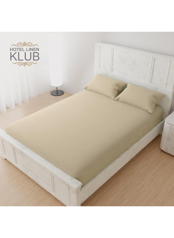 هوتيل لينين كلوب Hotel Linen Klub Luxury 100% Cotton 350TC Fitted Sheet Set - Ultra Soft &  - Image 2