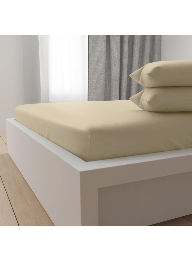 هوتيل لينين كلوب Hotel Linen Klub Luxury 100% Cotton 350TC Fitted Sheet Set - Ultra Soft &  - Image 1