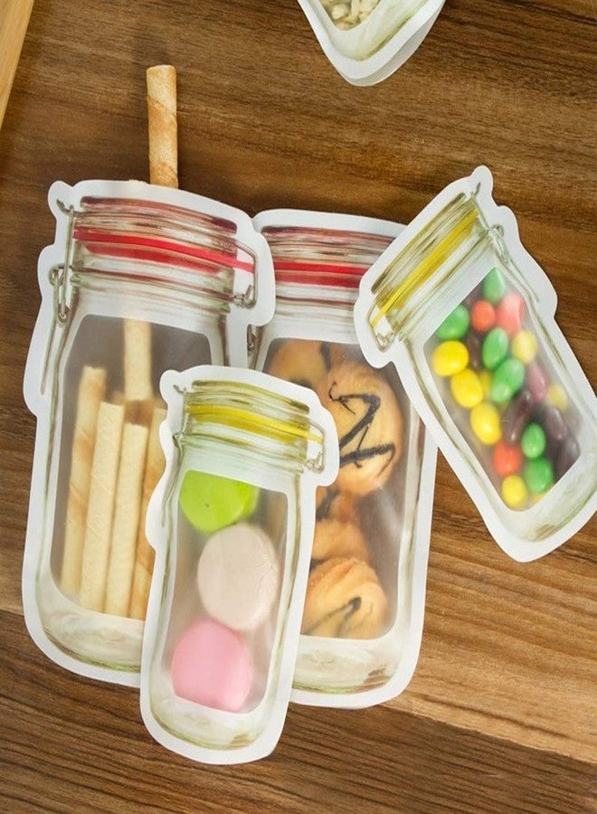 INKULTURE 10 Pcs Small and Medium Mason Jar Ziplock Bags Storage, Reusable Freezer Bags (Polyethylene, Multicolour) - Image 4