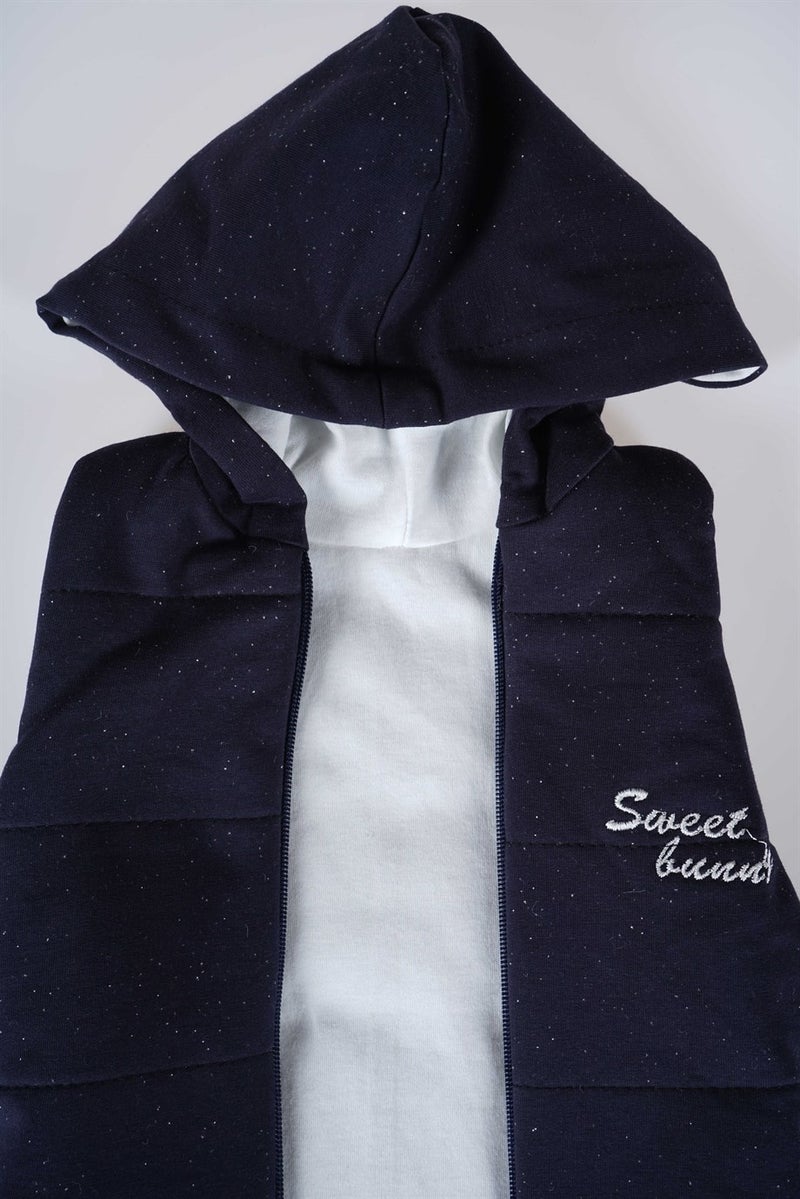 Miniko Kids New Season Hooded Zippered Baby Cotton Vest - Image 4