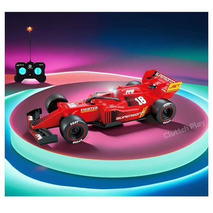 MICROMINI F1 Remote Control Race Car with Mist Spray, LED Lights, Rechargeable RC Drift Car, Red - Image 2