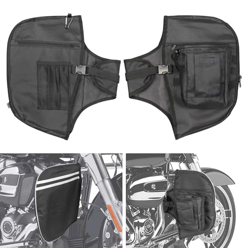 AUFER Highway Crash Bar Cover Soft Lowers Chaps Leg Warmer bag With Tactical Military Water Bottle Pouch Compatible With For Touring Street Glide Road King Road Glide Electra Glide 1980-2024 - Image 1