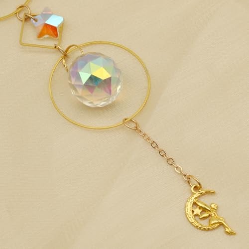HASTHIP® Sun Catcher Hanging for Home Decor 12.9 inches Hanging Multi-Faceted Dazzling Star Charm Reflective Colorful Sun Catcher Suns Light Catchers Shining Hangings for Room Decor - Image 3