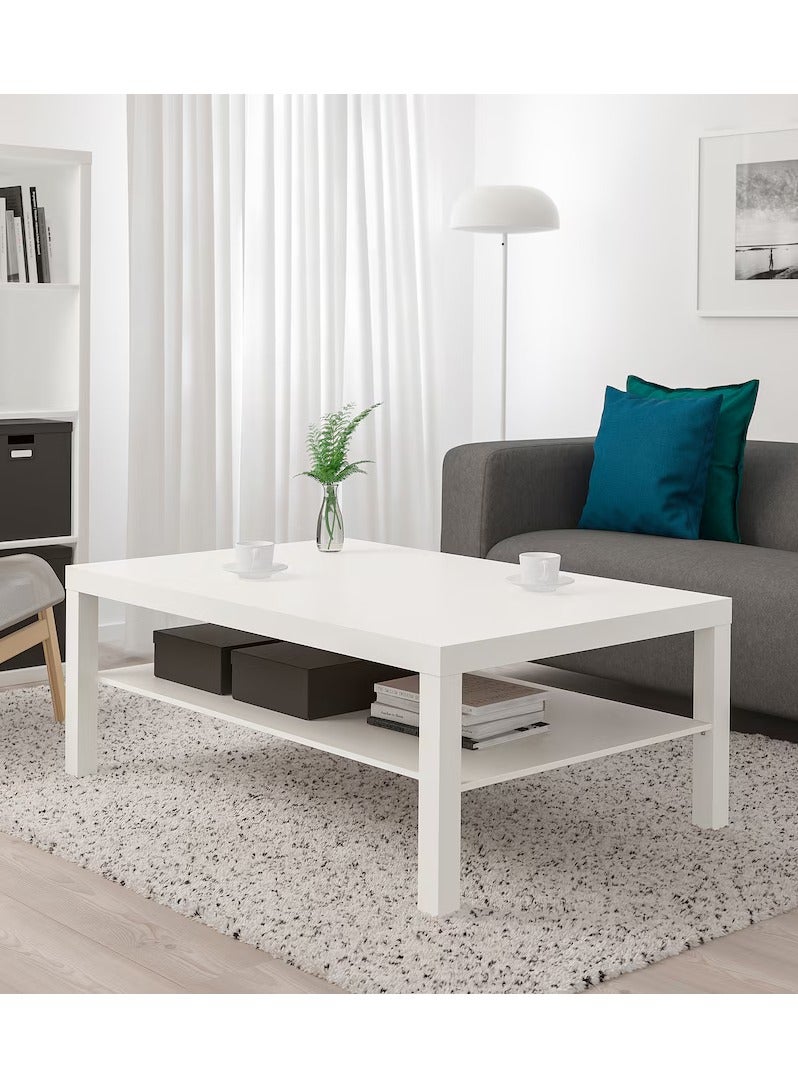 Generic Coffee Table Separate Shelf for Magazines Particleboard & Fibreboard White 118x78 cm  - Image 1