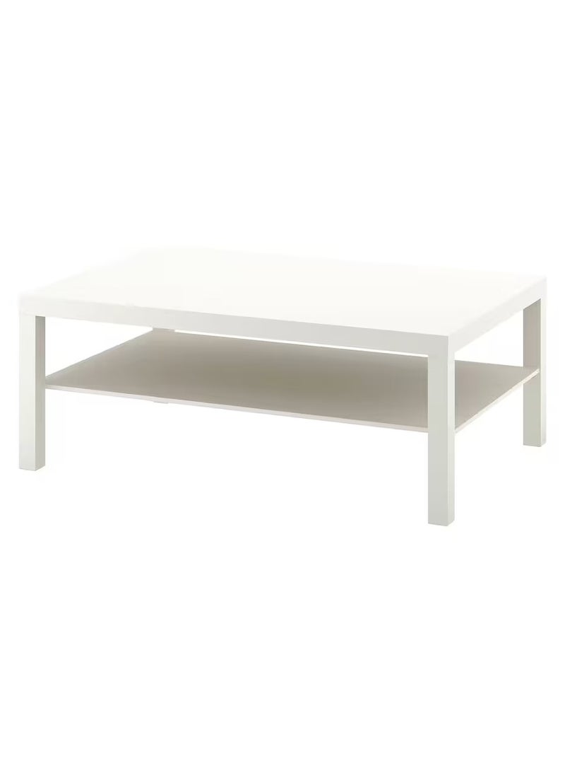 Generic Coffee Table Separate Shelf for Magazines Particleboard & Fibreboard White 118x78 cm  - Image 2