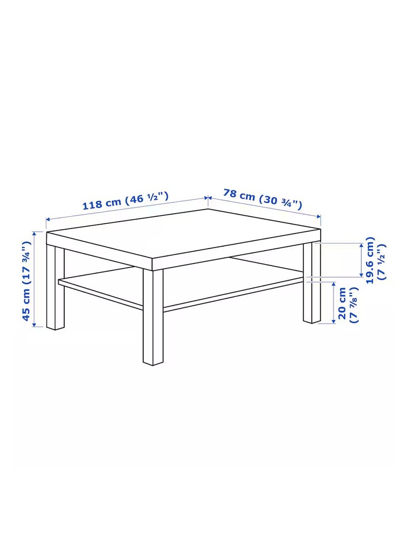 Generic Coffee Table Separate Shelf for Magazines Particleboard & Fibreboard White 118x78 cm  - Image 4