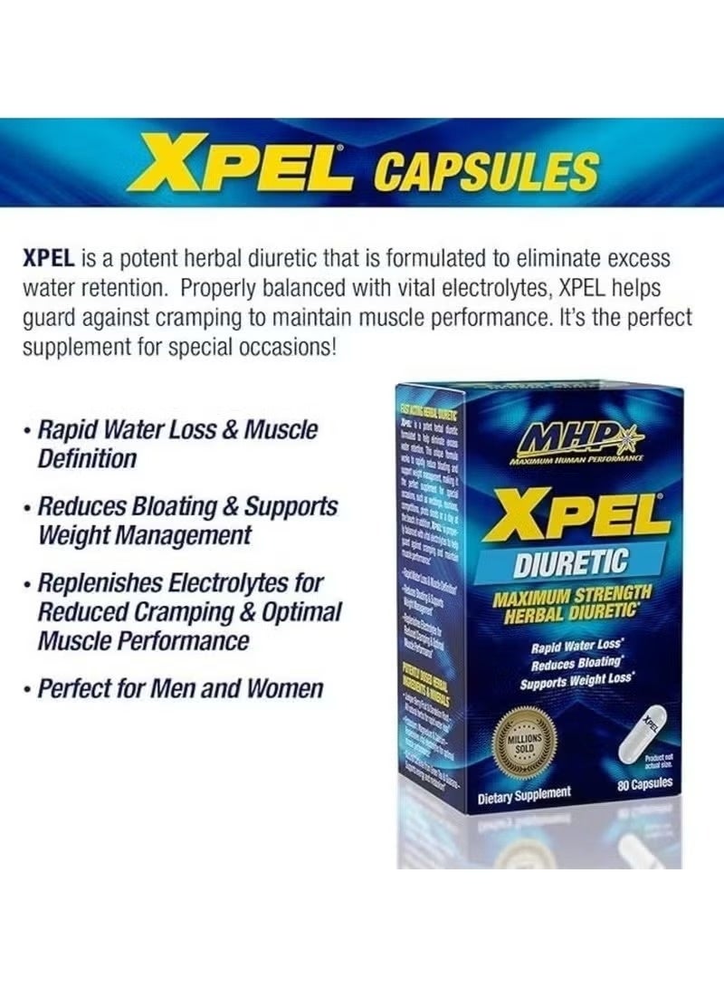 MHP XPEL Diuretic 80 Capsules | Herbal Water Balance & Conditioning Support - Image 3