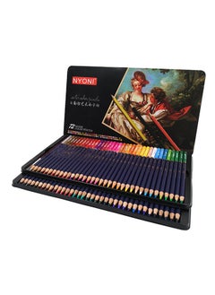 NYONI Professional Watercolor Pencils Set 12/24/36/48/72/100 Colored  Pencils Water Soluble Color Pencils with Brush and Metal Box Art Supplies  for