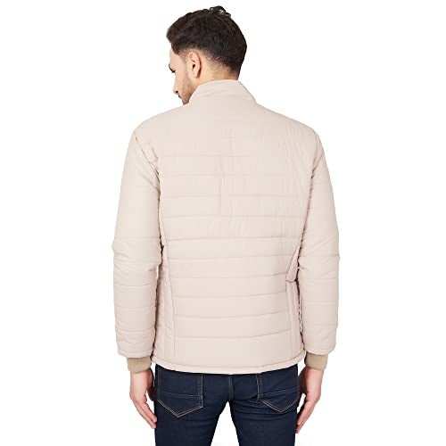 Ben Martin Men's Nylon Full Sleeve Bomber Jacket, Beige Extra Large - Image 4