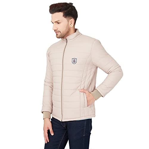 Ben Martin Men's Nylon Full Sleeve Bomber Jacket, Beige Extra Large - Image 3