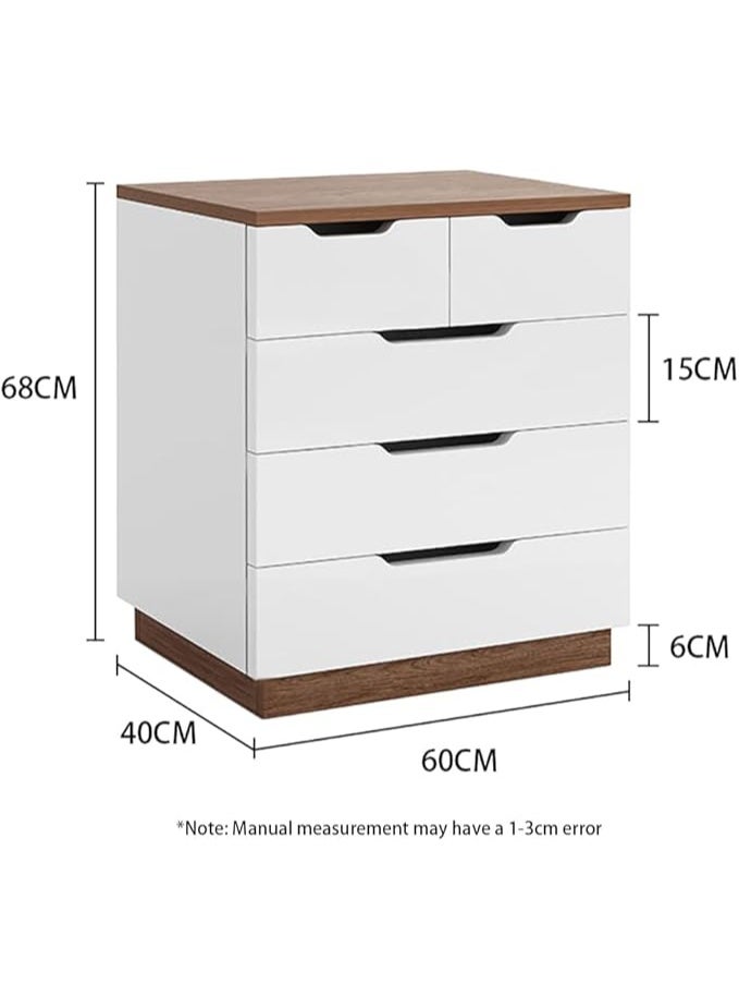 طاولة حديثة بجانب السرير ، طاولة ليلية خشبية مع درجات طاولة واسعة للأغراض المنزلية الصغيرة ، خزانة تخزين بسيطة لغرفة النوم غرفة المعيشة جانب السرير (203DG5) - Image 4