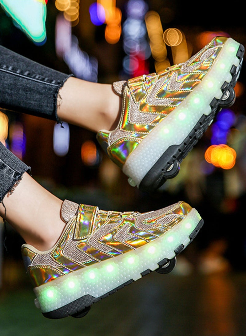 Breathability Roller Shoes USB Charge Girls Boys Sneakers with Wheels LED Roller Skates Shoes - Image 5