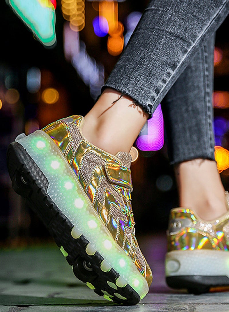 Breathability Roller Shoes USB Charge Girls Boys Sneakers with Wheels LED Roller Skates Shoes - Image 4