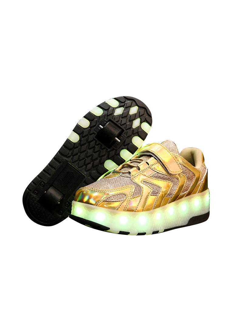 Breathability Roller Shoes USB Charge Girls Boys Sneakers with Wheels LED Roller Skates Shoes - Image 1