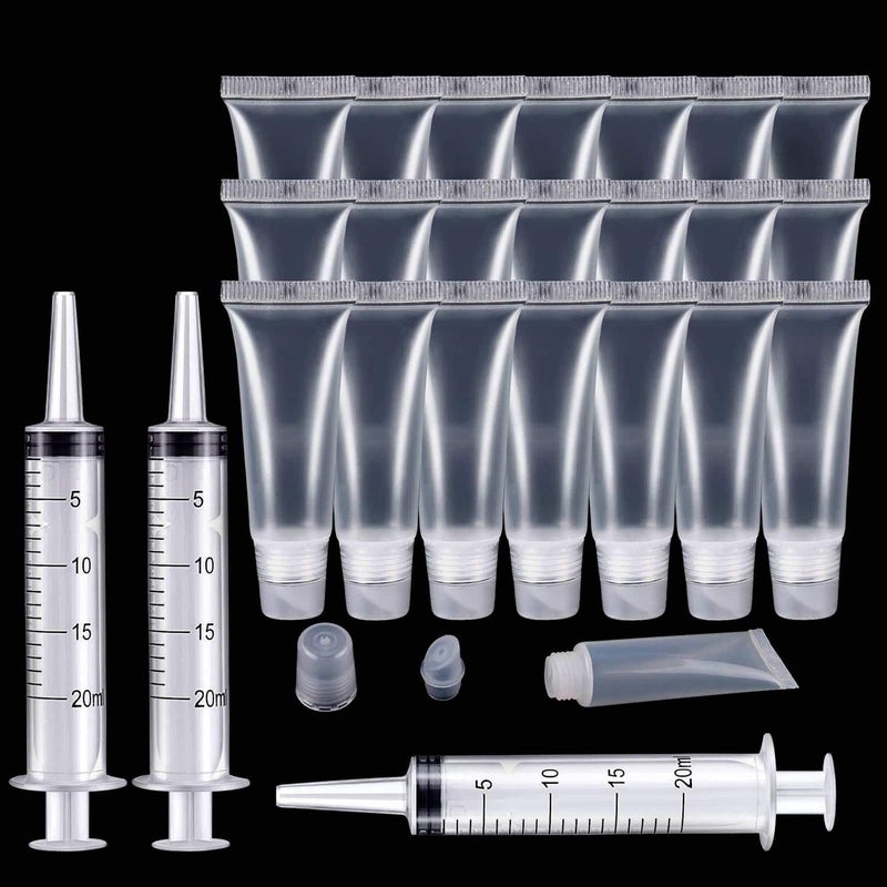 Rolybag 22 Packs Lip gloss Empty Tubes Containers(10ml),Travel empty bottle,Refillable Soft Cosmetic Squeeze Tubes For Women &Girls DIY Lip Gloss Cosmetics - Image 1
