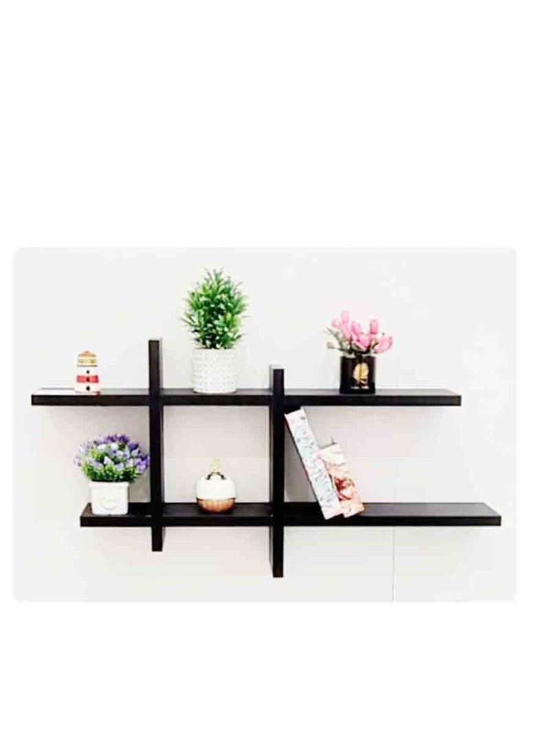 co arma Wooden wall hanging shelves with hashtag design - Image 1