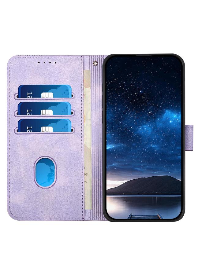 S-TOP Case For Realme C63 Global Grid Butterfly Embossed Pattern Leather Phone Case with Lanyard - Image 4