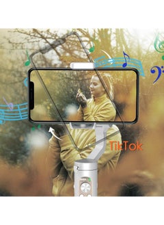 hohem Hohem iSteady X 3-Axis Lightweight Foldable Gimbal Stabilizer Supports Moment/Beauty/Auto-Inception Mode Compatible with iPhone 14/15 Pro/and Android Smartphones (iSteady X White)  - Image 5