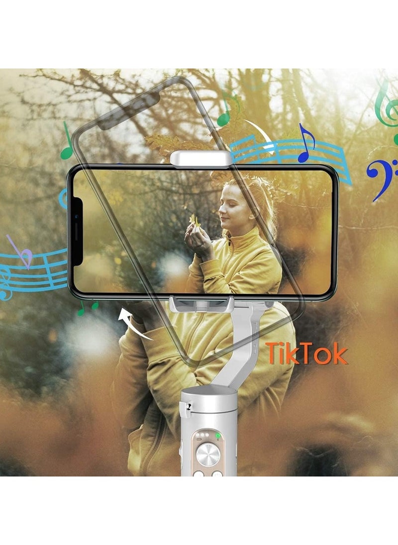 هوهم Hohem iSteady X 3-Axis مثبت انحراف خفيف الوزن وقابل للطي يدعم وضع اللحظة/الجمال/البدء التلقائي المتوافق مع iPhone 14/15 Pro/والهواتف الذكية Android (iSteady X White)  - Image 5