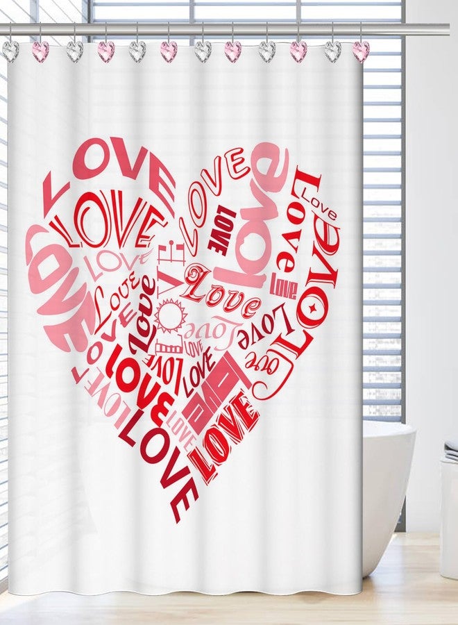 Gosuoa 12Pcs Valentine Heart Shape Shower Curtain Hooks, Stainless Steel Valentines Day Decorative Shower Curtain Hooks Valentines Bathroom Decor - Image 2