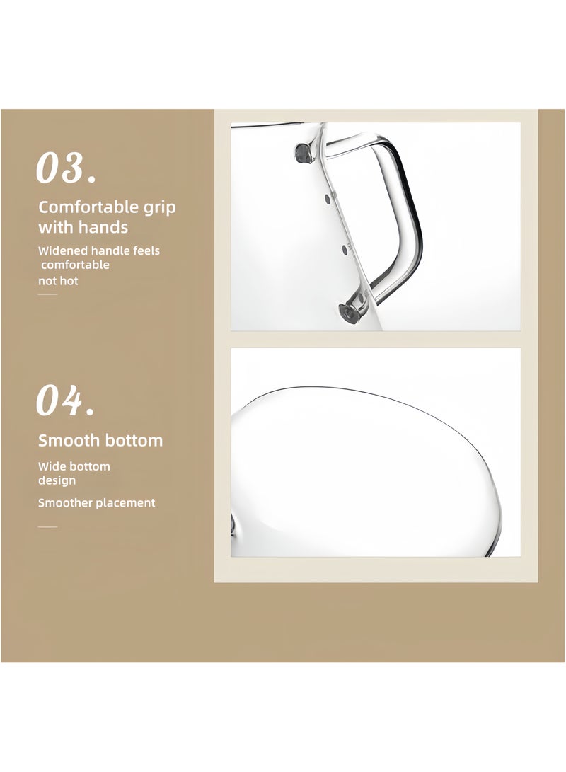 V60 القهوة ضبط الزجاج المقاوم للحرارة واضحة خادم القهوة صب فوق القهوة خادم الشاي وعاء صانع صانع الشاي 600ml 02 حجم شفاف - Image 3