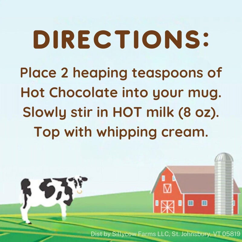 Sillycow Farms Hot Chocolate Mix Flavor | Rich Hot Cocoa Delight | Gluten-Free, Non-GMO, Dairy-Free | Nut-Free Certified Quality Cocoa Powder Blend | 16.9 Oz Reusable Glass Bottle - Pack of 1 - Image 3