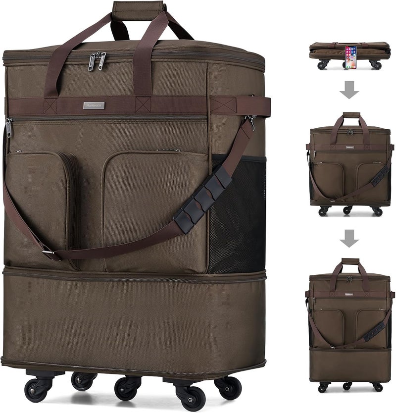 Hanke Suitcases with Wheels Expandable Foldable Luggage Bag Collapsible Rolling Travel Duffel Bag without Telescoping Handle - Image 1